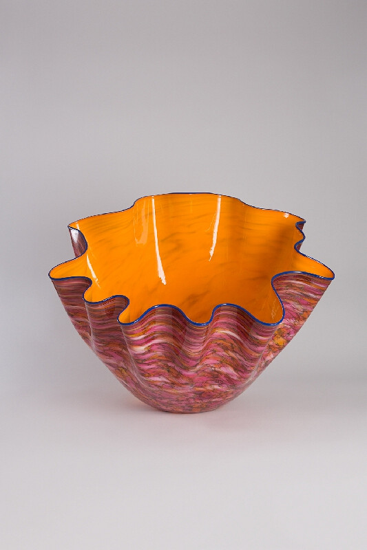 Dale Chihuly – Zlatá tyč Macchia s modrým okrajom 