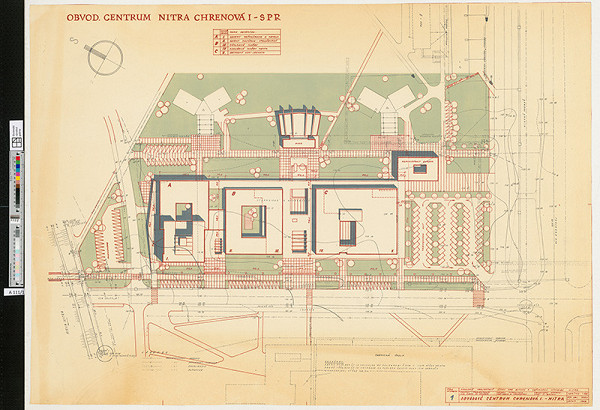 Michal Maximilián Scheer – Obvodné centrum v Nitre - Chrenová 1. Situácia. M 1:500.  