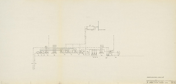 Michal Maximilián Scheer – Obvodné centrum v Nitre - Chrenová 1. Schéma výmeníkovej stanice č. 2. Ústredné kúrenie. M 1:50. 