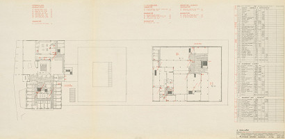 Michal Maximilián Scheer – Obvodné centrum v Nitre - Chrenová 1. Pôdorys 2. podlažia. M 1:200. 