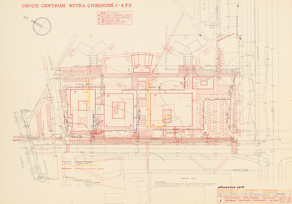 Michal Maximilián Scheer – Obvodné centrum v Nitre - Chrenová 1. Inžinierske siete. M 1:500. 