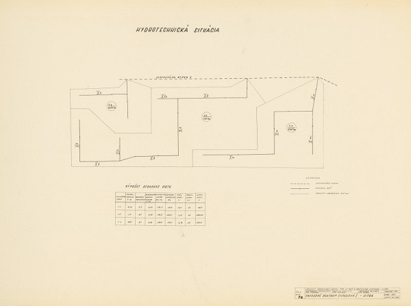 Michal Maximilián Scheer – Obvodné centrum v Nitre - Chrenová 1. Hydrotechnická situácia. M 1:500. 