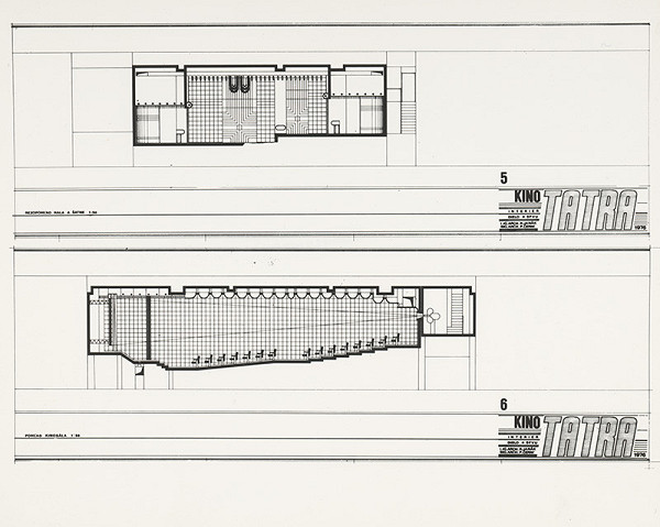 Rastislav Janák, Peter Černo, Rajmund Müller – Kino Tatra v Bratislave. Rezopohľad haly a šatne a pohľad do kinosály. 