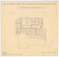 Oskár Winkler – Rodinný dom Dr. Schaleta v Rimavskej Sobote. Pôdorys poschodia. M 1:100.   