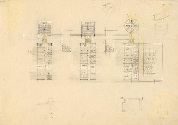 Vladimír Dedeček – Vysoká škola poľnohospodárska v Nitre. Album štúdii. Variant 3. Pôdorys 1. poschodia. M nezn. 