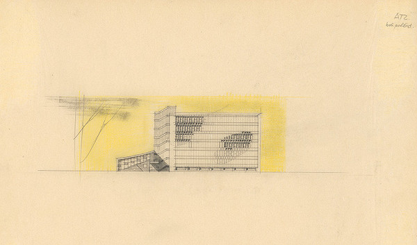 Vladimír Dedeček – Vysoká škola poľnohospodárska v Nitre. Album štúdii. Variant 3. Bočný pohľad. M nezn. 