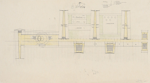 Vladimír Dedeček – Vysoká škola poľnohospodárska v Nitre. Album štúdii. Variant 1. Pôdorys prízemia. M nezn. 