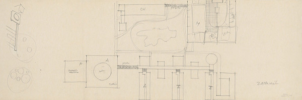Vladimír Dedeček – Vysoká škola poľnohospodárska v Nitre. Album štúdii. Skica situácie. M nezn. 