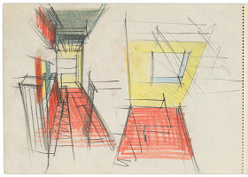 Vladimír Dedeček – Vysoká škola poľnohospodárska v Nitre. Skicár. Tridsiaty piaty list. 