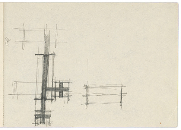 Vladimír Dedeček – Vysoká škola poľnohospodárska v Nitre. Skicár. Tretí list. 