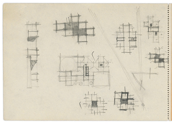 Vladimír Dedeček – Vysoká škola poľnohospodárska v Nitre. Skicár. Štyridsiaty prvý list. 