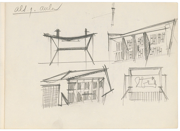 Vladimír Dedeček – Vysoká škola poľnohospodárska v Nitre. Skicár. Štrnásty list. 