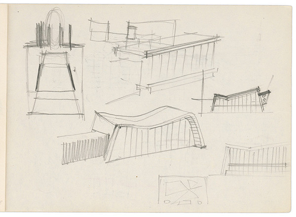 Vladimír Dedeček – Vysoká škola poľnohospodárska v Nitre. Skicár. Osemnásty list. 