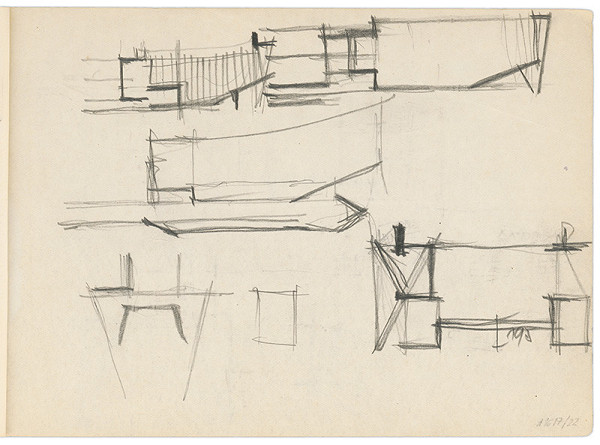 Vladimír Dedeček – Vysoká škola poľnohospodárska v Nitre. Skicár. Dvadsiaty prvý list. 