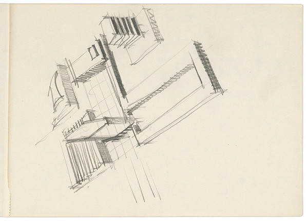 Vladimír Dedeček – Vysoká škola poľnohospodárska v Nitre. Skicár. Piaty list. 