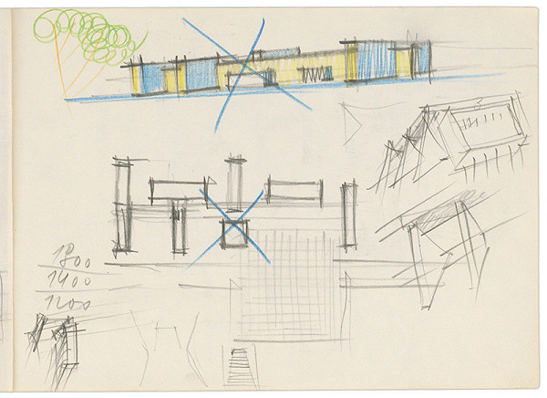Vladimír Dedeček – Vysoká škola poľnohospodárska v Nitre. Skicár. Siedmy list. 