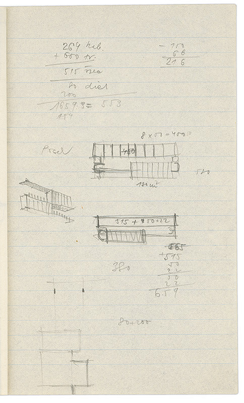 Vladimír Dedeček – Vysoká škola poľnohospodárska v Nitre. Skicár. Pätnásty list. 