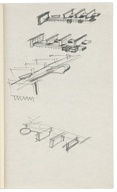 Vladimír Dedeček – Vysoká škola poľnohospodárska v Nitre. Skicár. Šestnásty list. 