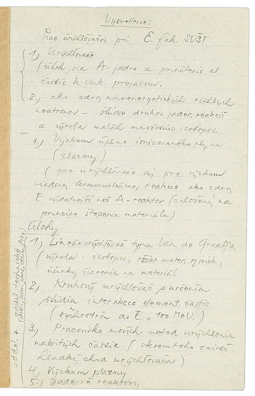 Vladimír Dedeček – Vysoká škola poľnohospodárska v Nitre. Skicár. Prvý list. 