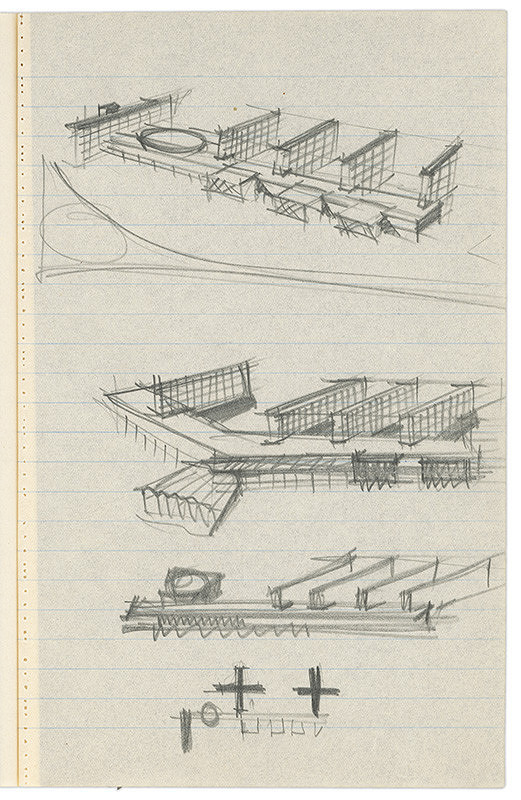 Vladimír Dedeček – Vysoká škola poľnohospodárska v Nitre. Skicár. Dvadsiaty druhý list. 
