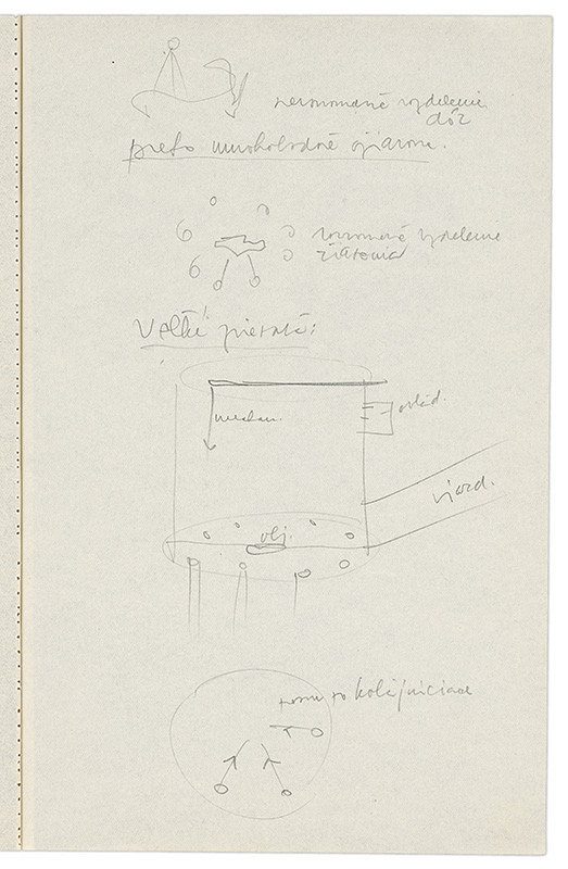 Vladimír Dedeček – Vysoká škola poľnohospodárska v Nitre. Skicár. Tridsiaty druhý list. 