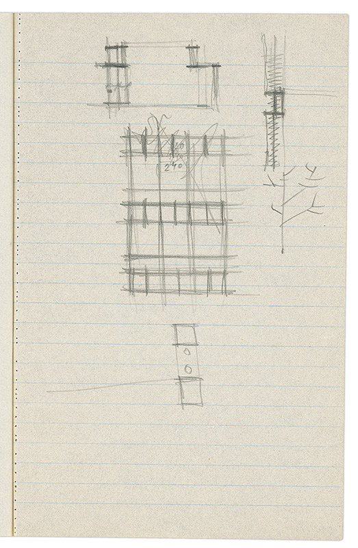Vladimír Dedeček – Vysoká škola poľnohospodárska v Nitre. Skicár. Tridsiaty deviaty list. 