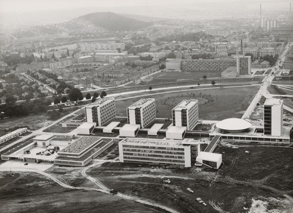 Vladimír Dedeček – University of Agriculture in Nitra. Aerial photograph of the completed campus 
