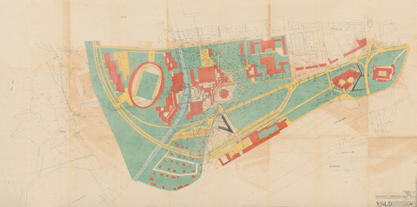Vladimír Dedeček – Areál Vysokej školy lesníckej a drevárskej vo Zvolene. Situácia. M 1:1000. 