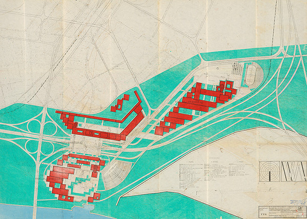 Vladimír Dedeček – Viacúčelový výstavný areál v Bratislave – Petržalke. Zastavovací plán. M 1:2000. 
