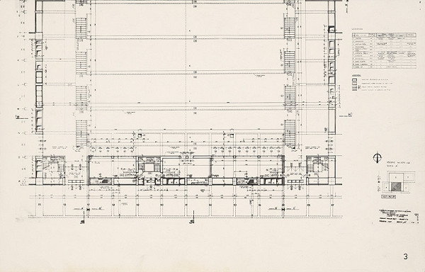 Vladimír Dedeček – Viacúčelové výstavné zariadenie v Bratislave – Petržalke. Výstavný pavilón B2/1 – objekt č. 3, sekcia B. Pôdorys +-0,0. M nezn. (pôv.) 