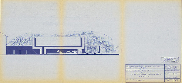 Vladimír Dedeček – Prístavba múzea Martina Benku v Martine. Obnova pamiatky. Projektová úloha. Pohľad. M 1:200. 