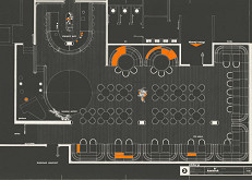 Gabriela Cimmermannová, Severín Ďuriš, Otto Sedlák, Stanislav Toman – Hotel Slovakia v Žiline. Pôdorys kaviarne. M 1:25 
