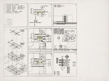 Vladimír Dedeček, Stanislav Talaš – Súťažný návrh na nemocnicu s poliklinikou v Bratislave – Petržalke. Prevádzkové a funkčné vzťahy, schéma rezu, energia-oslnenie-hluk, etapizácia a výhľad. M nezn. (pôv.) 