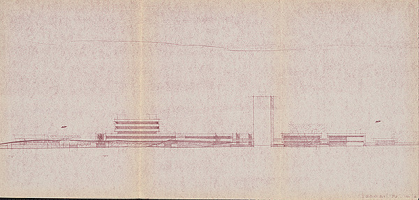 Vladimír Dedeček – Obvodný súd v Bratislave – Dúbravke (Záluhy). Pohľad P 3. M 1:500. 