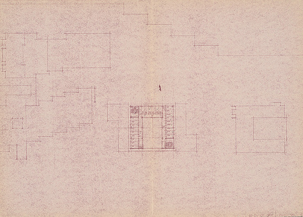 Vladimír Dedeček – Obvodný súd v Bratislave – Dúbravke (Záluhy). Pôdorys p +4. M 1:500. 