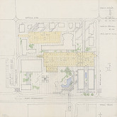 Ivan Matušík – Návrh na riešenie Námestia V.I. Lenina v Martine. Skice. Situácia – spodná úroveň. M nezn.   