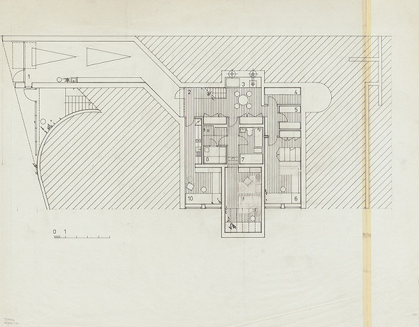 Ivan Matušík – Rodinný dom Ivana Matušíka v Bratislave. Pôdorys suterénu. M nezn. 