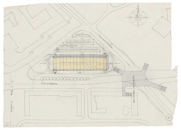Ivan Matušík – Tržnica v Bratislave. Štúdia. Situácia. M 1:1000. 