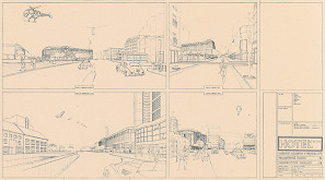 Ivan Matušík – Hotel na Mierovom námestí v Bratislave. Projektová úloha. Perspektívne pohľady. 