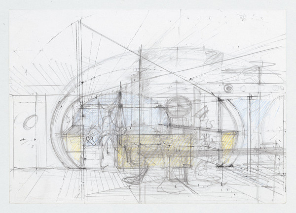 Ivan Matušík – Rodinný dom Xénie a Martina Lettrichovcov na Rybárskej ceste 23 v Senci. Skice. Schéma oceľovej a drevenej konštrukcie. M nezn. 