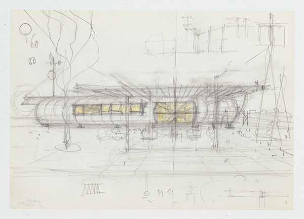 Ivan Matušík – Rodinný dom Xénie a Martina Lettrichovcov na Rybárskej ceste 23 v Senci. Štúdia. Perspektívny pohľad.   