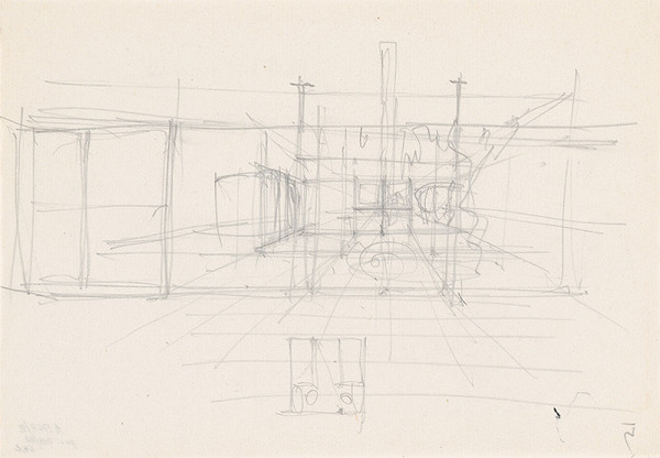 Ivan Matušík – Vila Vilček na Kráľovskej ceste v Nitre. Perspektíva interiéru.  