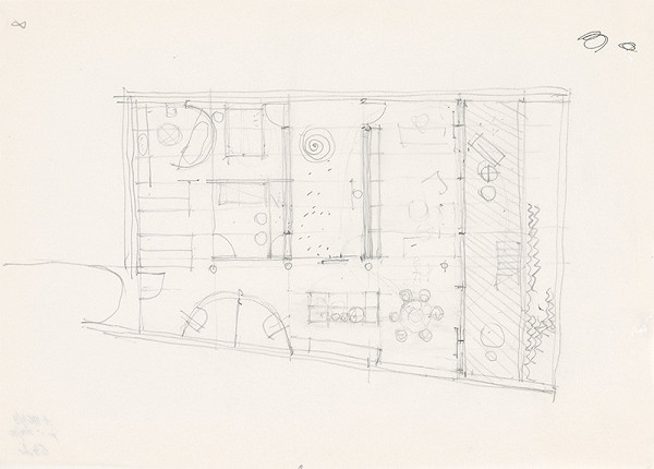 Ivan Matušík – Vila Vilček na Kráľovskej ceste v Nitre. Pôdorys prízemia.  