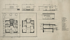 Ladislav Foltyn – Návrh rodinného domu. Pôdorysy, pohľady, rezy. M nezn. 