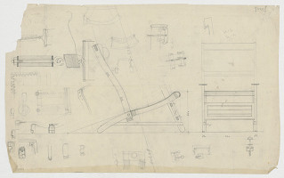 Ladislav Foltyn – Návrh rodinného domu. Kreslo. Pohľady, detaily, skice. M nezn.  