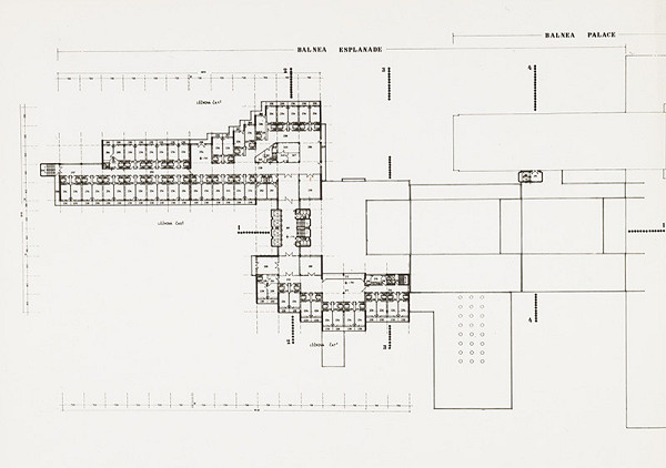 Rajmund Müller – Liečebný ústav Balnea Esplanade v Piešťanoch. Pôdorys. 