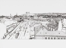 Ivan Matušík, Ján Bahna, Fedor Minárik, Pavel Čížek, Andrej Gürtler, Rajmund Müller – Súťažný návrh na Hotel Fórum v Bratislave. Perspektíva 