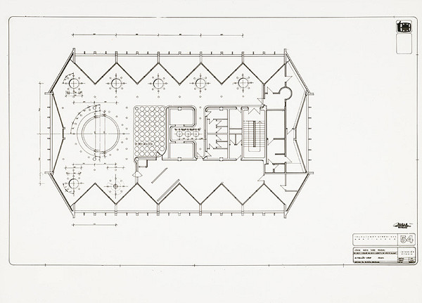 Josef Struhař, Alfréd Nemeth, Milan Galbavý, Rajmund Müller – Slovenská televízia v Bratislave. Pôdorys 29. podlažia - stropu. 