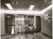 Josef Struhař, Alfréd Nemeth, Milan Galbavý, Rajmund Müller – Slovenská televízia v Bratislave. Detail interiéru. 