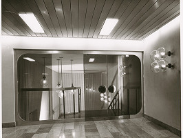 Josef Struhař, Alfréd Nemeth, Milan Galbavý, Rajmund Müller – Slovenská televízia v Bratislave. Detail interiéru. 